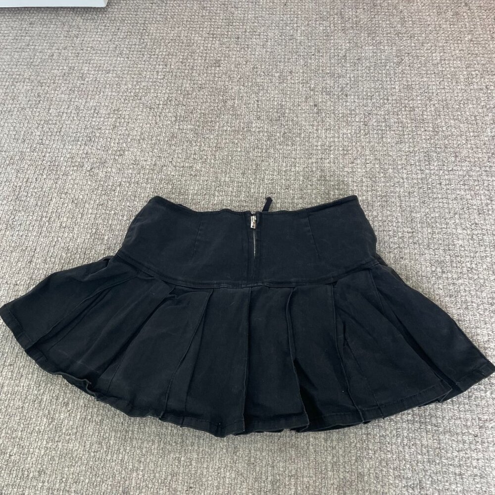 Tripp NYC Daang Goodman Royal Bones Black Pleated Corset Mini Skirt Y2k - Picture 8 of 8